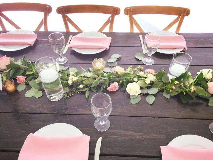 Wedding garlands that are  perfect for barn tables at any wedding. Bellwood Plantation Wedding Venue Vero Beach Fl