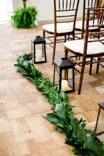 Greenery wedding aisle runner
